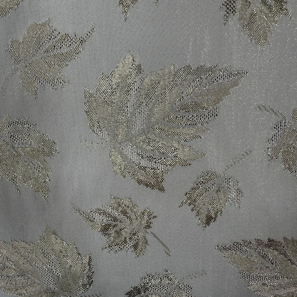Gold Metallic Leaf Table Runner Cream Jacquard Holiday‎ Dining Christmas 68X14